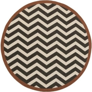 7.25' Classic Chevrons Charcoal Gray and Cream White Shed-Free Round Area Throw Rug - All