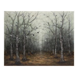 50 Astynome Contemporary Wintry Wooded Path Oil Panting Framed Canvas Wall Art - All