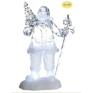 16 Icy Crystal Jolly Santa with Tree Led Lighted Musical Christmas Figure - All