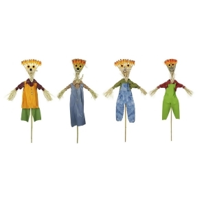 Pack of 12 Broom Head Scarecrow Autumn Halloween Decorations 6' - All