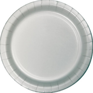 Club Pack of 240 Shimmering Silver Disposable Paper Party Lunch Plates 7 - All