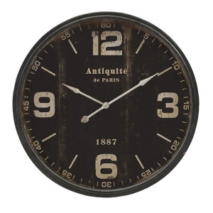 38.5 Chic Arnaud Parisian Vintage Style Distressed Black Wall Clock - All