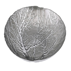 15.75 Silver Plated Ethereal Winter Tree Embossed Decorative Glass Bowl - All