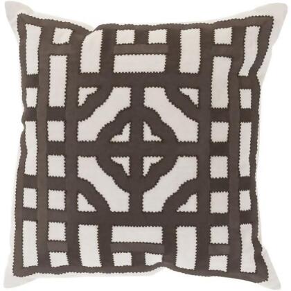 18 Chocolate Brown And Cream White Chinese Gate Decorative Linen