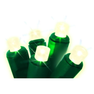 Set of 50 Warm White Always Lite Commercial Grade Wide Angle Twinkle Christmas Lights Green Wire - All