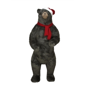 6.5' Commercial Life-Sized Standing Plush Brown Bear Christmas Decoration - All