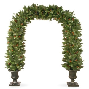 8.5' Wintry Pine Artificial Christmas Archway with Cones Berries and Snow Unlit - All