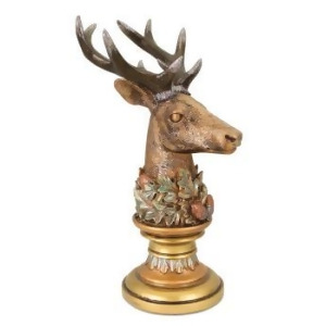 12 Bronze and Gold Deer Head Finial Table Top Christmas Decoration - All