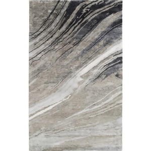 2' x 3' Painted Skies Charcoal Gray Ebony Black and Ivory White Hand Tufted Area Throw Rug - All