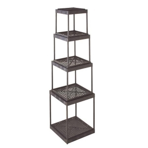 4-Piece Modern Distressed Black Finish Stacking Crate Style Cube Shelves - All