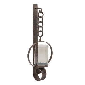 37.5 Large Stylish Suspended Glass Wall Sconce with Rustic Metal Chain Hanger - All