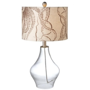 Set of 2 Tropical Marina Glass Table Lamps with Fabric Octopus Design Shades - All
