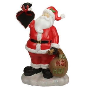 19 Festive Santa Claus Holding Toy Sack and Blackboard Christmas Countdown Statue - All