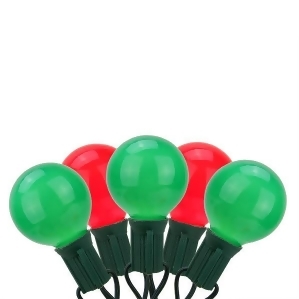 Set of 20 Red and Green Opaque G50 Globe Christmas Lights Green Wire - All