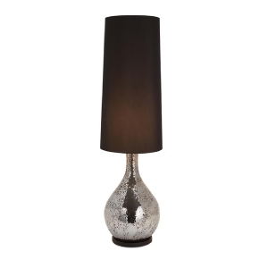 42 Esteemed Mottled Silver Mosaic Glass Table Lamp with Tall Black Shade - All