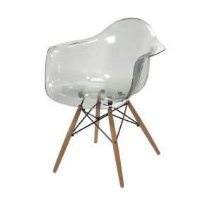 30.75 Beckahh Modern Grey Transparent Arm Chair with Wood Legs - All