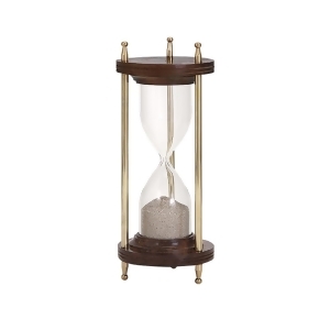 8.5 Time Lapse Brass and Sheesham Wood Large Table Top Hourglass with Gift Box - All