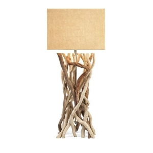 33.25 South Pacific Natural Driftwood Table Lamp with Rectangular Jute Shade - All