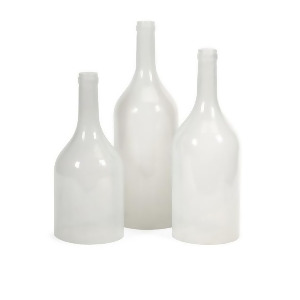 Set of 3 Divinity Milky White Tinted Decorative Glass Bottle Cloches 17.75 - All