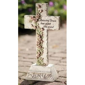 13.75 Bereavement Grave Cross with Religious Amazing Grace Phrase - All