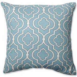 16.5 Donetta Aqua Blue and Cream Lucky One Square Decorative Throw Pillow - All