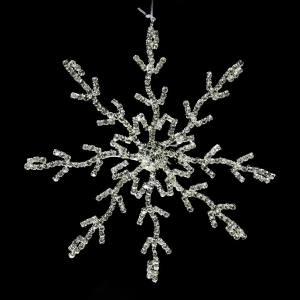5.5 Glamour Time Silver Rhinestone Embellished Decorative Snowflake Christmas Ornament - All
