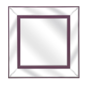 30 Modern Style Purple Striped Beveled Framed Square Wall Mirror - All