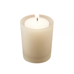 Pack of 36 White Unscented Votive Candles with 12 Frosted Glass Holders 2.5 - All