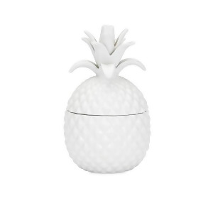 7.75 Good Cheer Coconut White Pineapple Fruit Lidded Ceramic Jar Canister - All