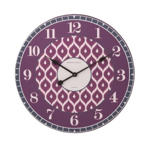 23.75 Shades of Red and Magenta Pink Geometric Patterned Decorative Round Wall Clock - All