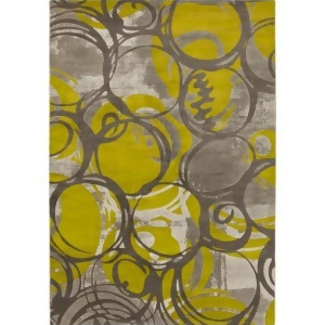 7.5' x 10.5' Neoteric Swirled Charcoal Gray and Pear Green Area Throw Rug - All