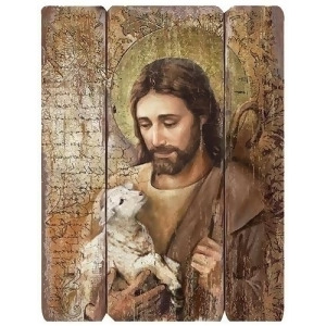 26 Religious Renaissance Style Jesus with Lamb Decorative Wall Hanging Panel - All