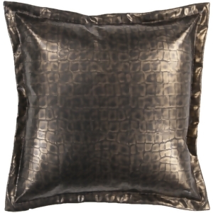 18 Metallic Gold Faux Crocodile Skin Decorative Down Throw Pillow - All