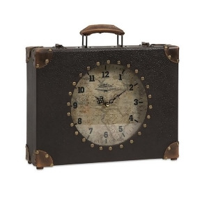 13.25 Vintage-Style Old World Traveler Suitcase Mantle Clock - All