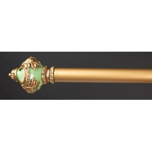 Adjustable 60 108 Golden Rod with Jade Look Finial Ends for Tapestries - All