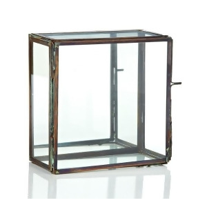 6.25 Table Top Rectangular Glass Terrarium with Mirror and Hinged Door - All