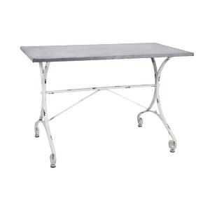 44 Kathryn Distressed White and Gray Galvanized Metal Outdoor Flower Garden Re-Potting Table - All