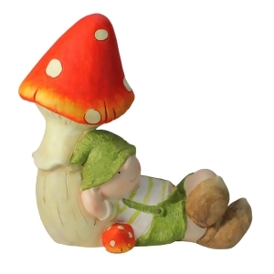 17 Young Boy Gnome Under a Mushroom Spring Outdoor Garden Patio Figure - All