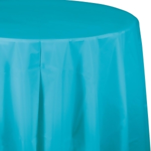 Club Pack of 12 Bermuda Blue Disposable Plastic Octy-Round Picnic Party Table Covers 82 - All