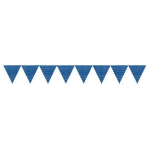 Club Pack of 12 Blue Paper with Dots Hanging Decoration Flag Banner 9' - All