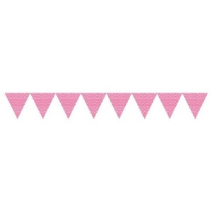 Club Pack of 12 Pink Paper with Dots Hanging Decoration Flag Banner 9' - All