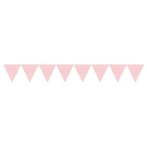 Club Pack of 12 Classic Pink Paper with Dots Hanging Decoration Flag Banner 9' - All