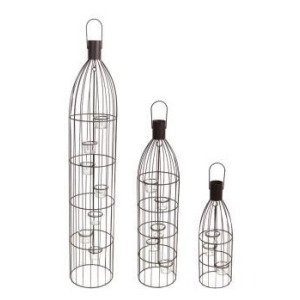 Set of 3 Espresso Brown Wire Bottle Frame Decorative Tea Light Holders 39 - All