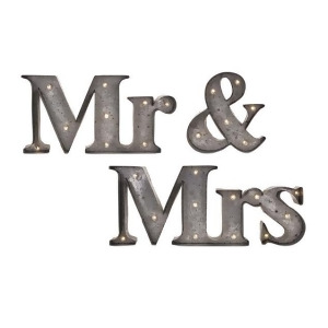 Set of 3 Just Married Mr. Mrs. Lighted Galvanized Metal Sign Wall Art Decor 29.75 - All