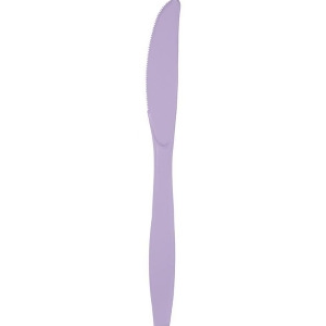 Club Pack of 288 Lavender Purple Premium Heavy-Duty Plastic Party Knives - All