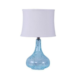 Set of 2 Waterfield Blue Textured Glass Table Lamps with White Linen Shades 19 - All