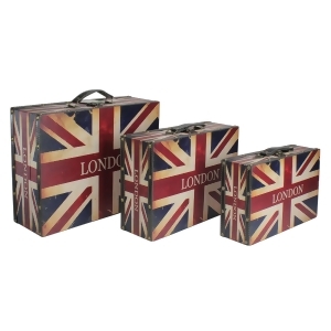 Set of 3 Rustic British Flag Decorative Wooden Storage Boxes 16 - All