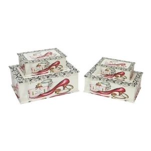 Set of 4 Vintage-Style French Fashion Decorative Wooden Storage Boxes 13.75 - All