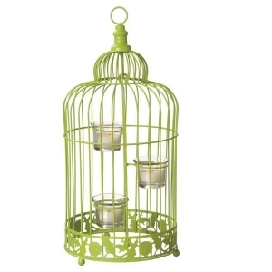 17 Fancy Fair Contemporary Style Lime Green Birdcage Tea Light Candle Holder - All