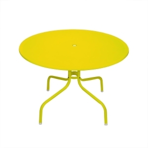 39.25 Yellow Retro Metal Tulip Outdoor Dining Table - All